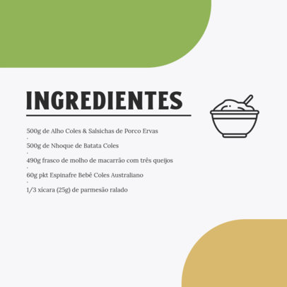 Minimalist Instagram Post Maker Featuring Ingredients for a Recipe