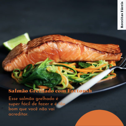 Instagram Post Creator for a Homemade Salmon Recipe Carousel