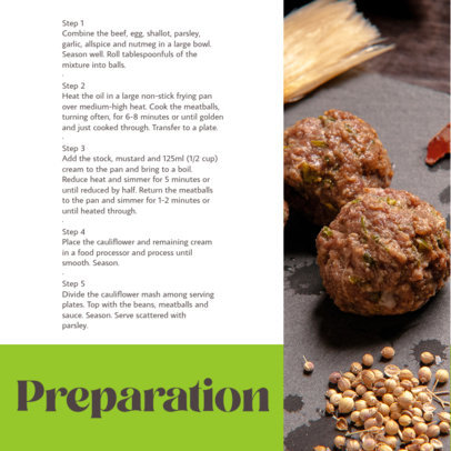 Instagram Post Generator with Step-by-Step Instructions for Keto Meatballs