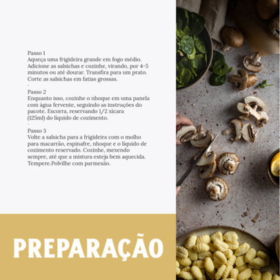 Instagram Post Template with a Preparation Guide for a Brazilian Dish