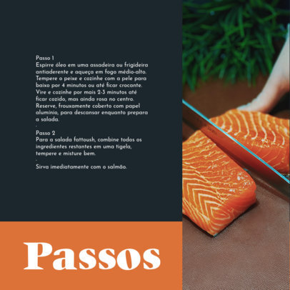 Instagram Post Creator with Step-by-Step Instructions for a Salmon Recipe