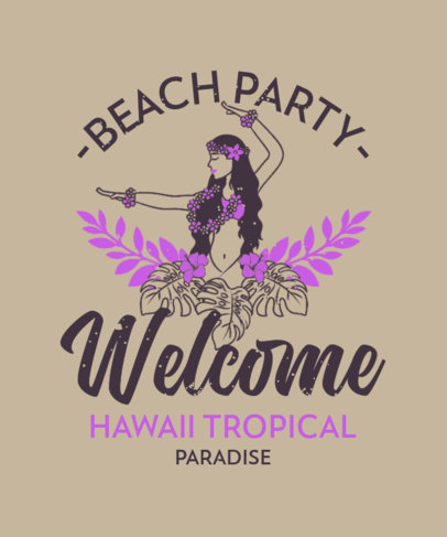 T-Shirt Design Generator Featuring a Vintage Hawaiian Dancer 4218d