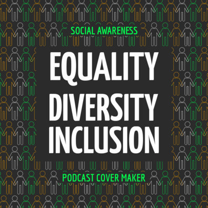 Podcast Cover Template Featuring an Inclusion and Diversity Theme
