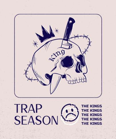 T-Shirt Design Creator Featuring a Trap-Style Skull Graphic