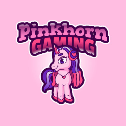 Logo Template for a Gaming Team with a My Little Pony-Inspired Illustration