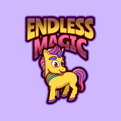 Logo Maker for an eSports Channel with a Magic Unicorn Illustration