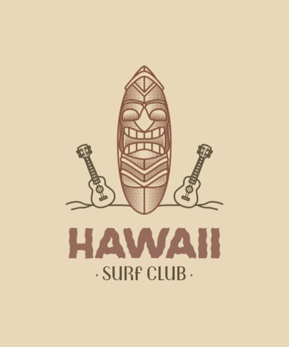 Vintage-Style T-Shirt Design Creator with a Hawaiian Surfboard Illustration 4217a