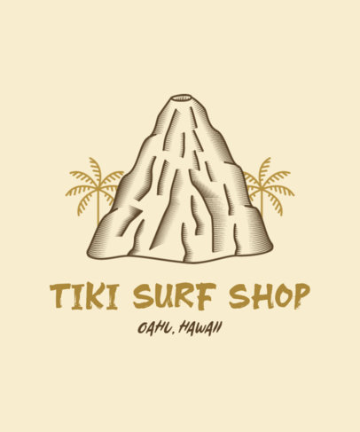 Illustrated T-Shirt Design Template for Hawaiian Surfers 4217f
