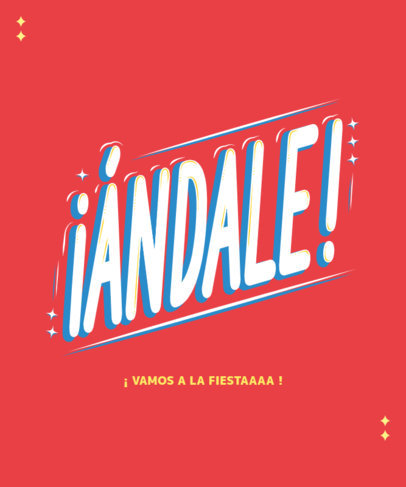 T-Shirt Design Template With a Mexican-Inspired Quote