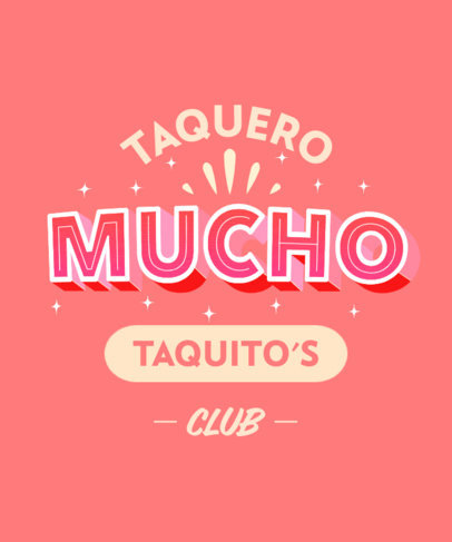 T-Shirt Design Template Inspired by a Mexican Taco Place
