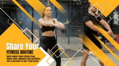 Slideshow Video Maker for a Fitness Center Featuring Geometric Transitions