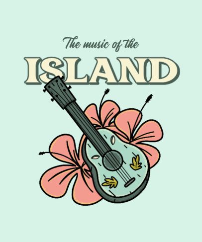 Music-Themed T-Shirt Design Template with a Tiki Vibe