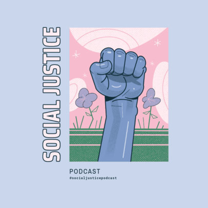 Podcast Cover Design Maker With Social Justice-Themed Illustrations