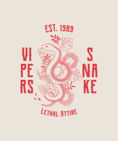 Trendy T-Shirt Design Maker With an Urban Aesthetic and a Snake Graphic