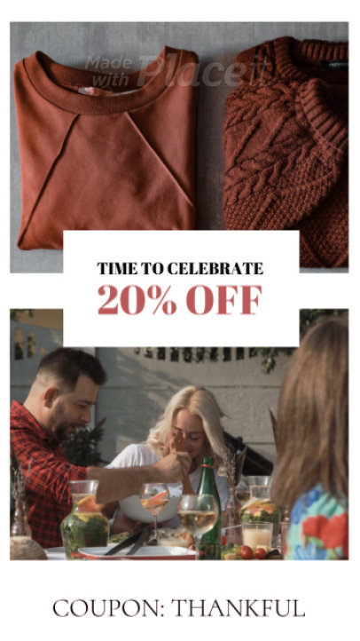 Instagram Story Video Creator with a Discount Coupon for a Clothing Store