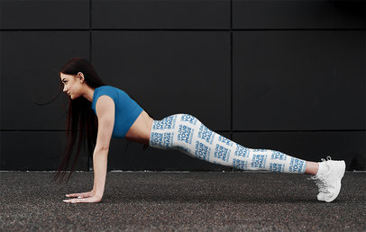 Leggings Mockup of a Woman Doing Exercise on the Floor