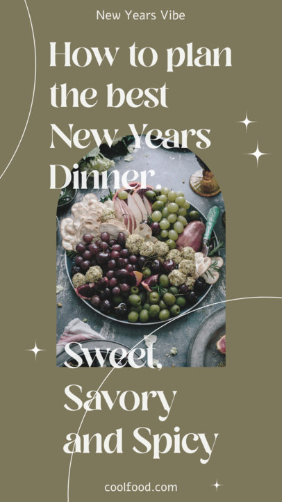 Instagram Story Template Featuring New Year's Recipes