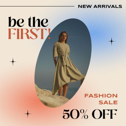 Instagram Post Maker for a Fashion Sale Featuring a Gradient Background