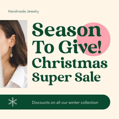 Christmas-Themed Instagram Post Maker for a Jewelry Brand 4625a-el1
