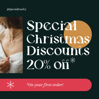 Instagram Post Creator Announcing Christmas Discounts on Jewelry 4625d-el1