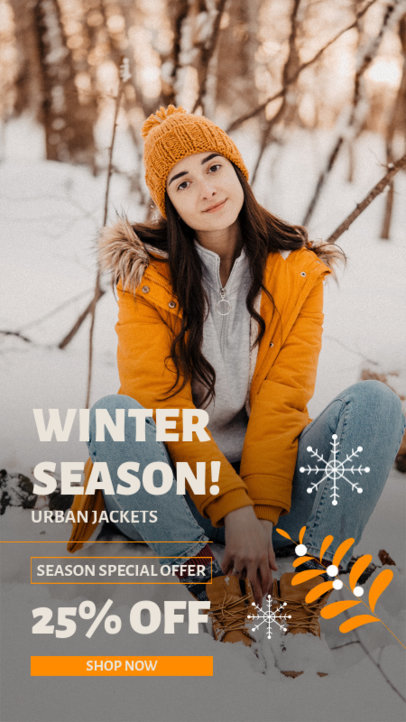 Christmas-Themed Instagram Story Design Maker for an Apparel Brand Featuring Discounts