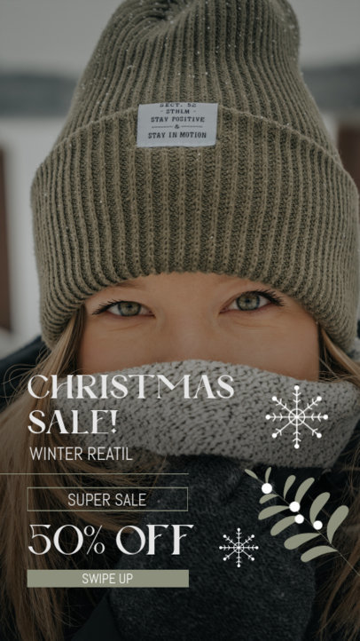 Instagram Story Design Generator Featuring Christmas Sales for an Apparel Brand