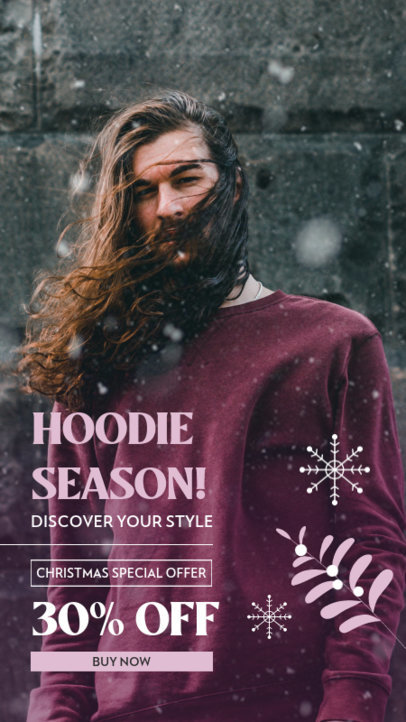 Instagram Story Design Template for a Clothing Brand Featuring a Christmas Sale