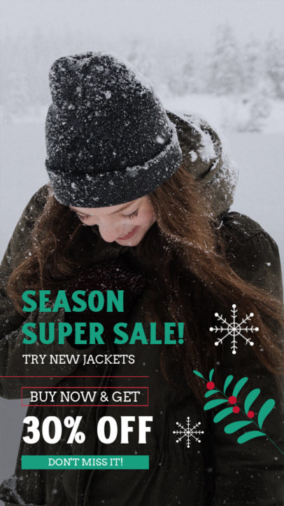 Instagram Story Design Generator Featuring Special Discounts for Christmas