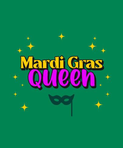 Mardi Gras-Themed T-Shirt Design Template With a Quote