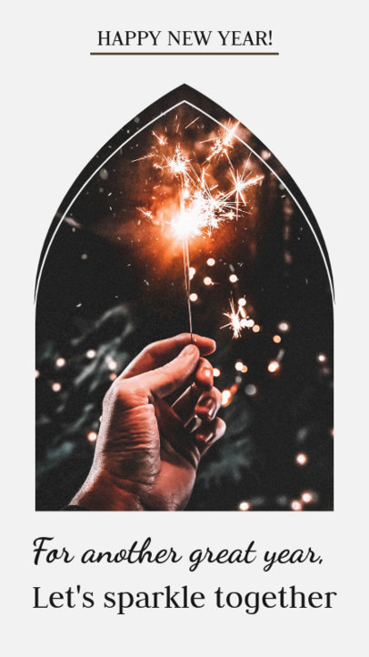 Minimal Instagram Story Design Template Featuring a Happy New Year Quote