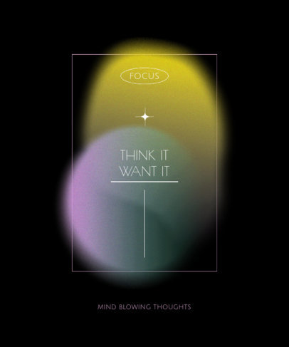 T-Shirt Design Generator with an Abstract Graphic and a Motivational Quote