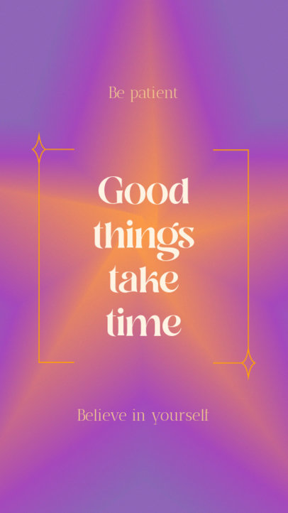 Instagram Story Design Template Featuring an Inspiring Quote and a Simple Frame