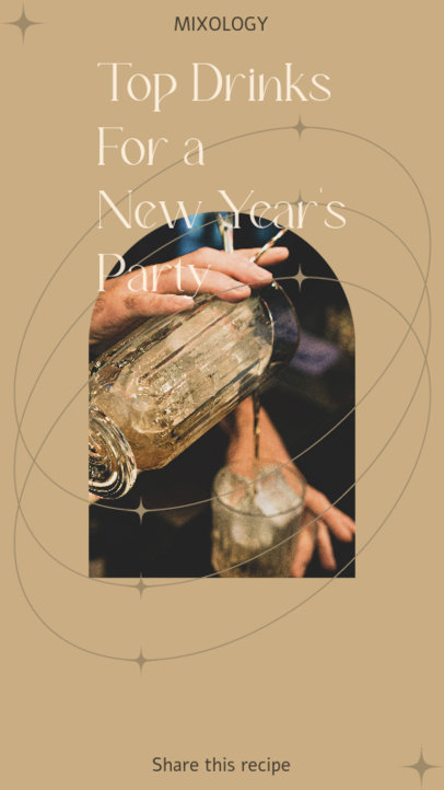 Instagram Story Maker Featuring Cocktail Ideas for a New Year's Eve Party 4237e