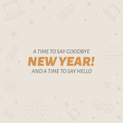 Instagram Post Design Template Featuring a New Year Message and Simple Graphics