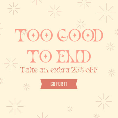 Ad Banner Template for an Extended Sale Featuring Star Graphics