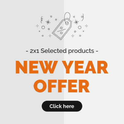 Ad Banner Template with a 2x1 Offer for New Year's