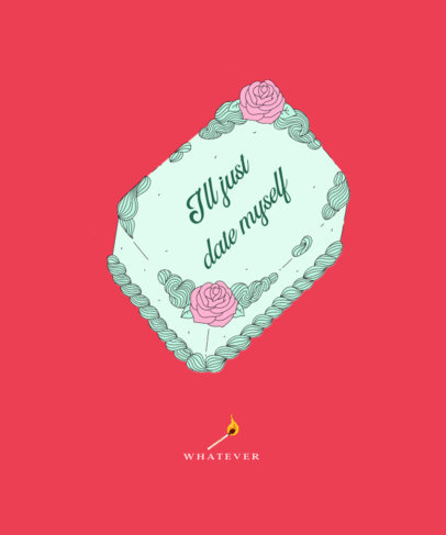 T-Shirt Design Generator Featuring a Single Cake for Valentine's Day