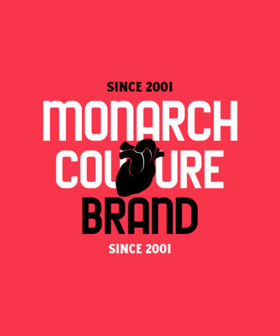 Street Style T-Shirt Design Template with a Graphic of a Human Heart