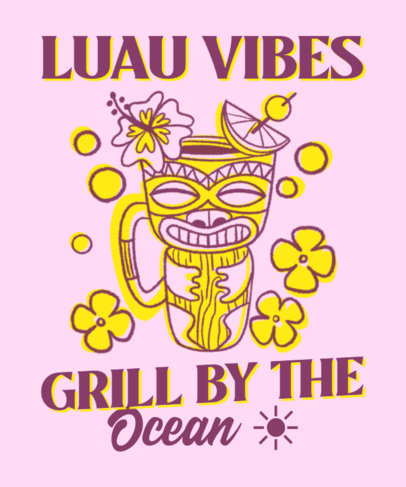 Illustrated T-Shirt Design Maker for a Vintage Luau 4220a