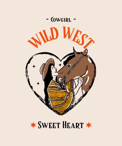 T-Shirt Design Maker Featuring Western Cowboy Illustrations
