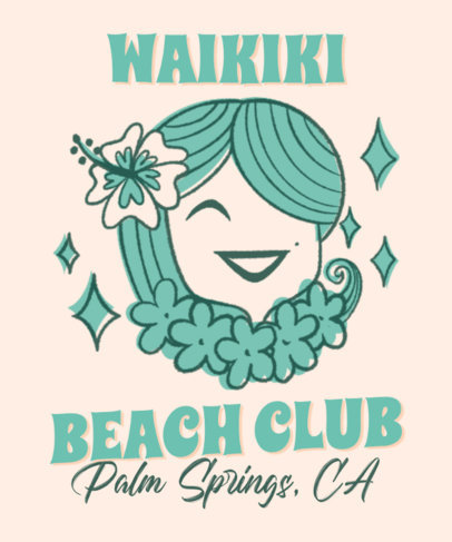 Vintage-Style T-Shirt Design Generator with a Hawaiian Illustration