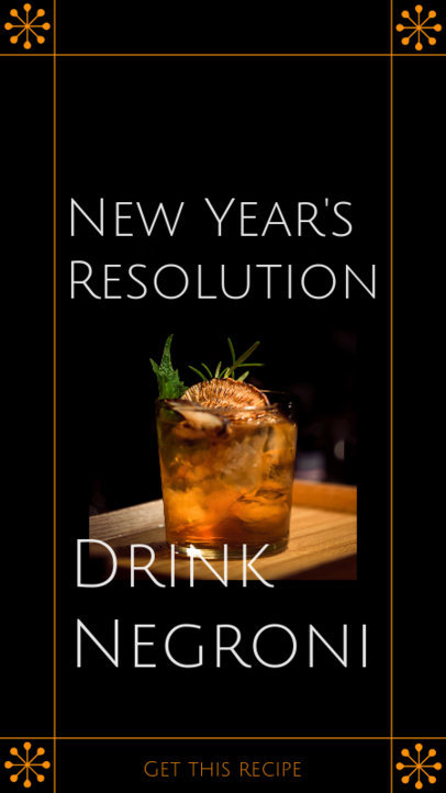 Instagram Story Maker for a New Year's Cocktail Recipe