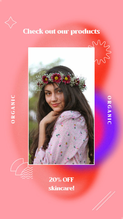 Instagram Story Template for Organic Skincare Deals Featuring Simple Icons 4234a