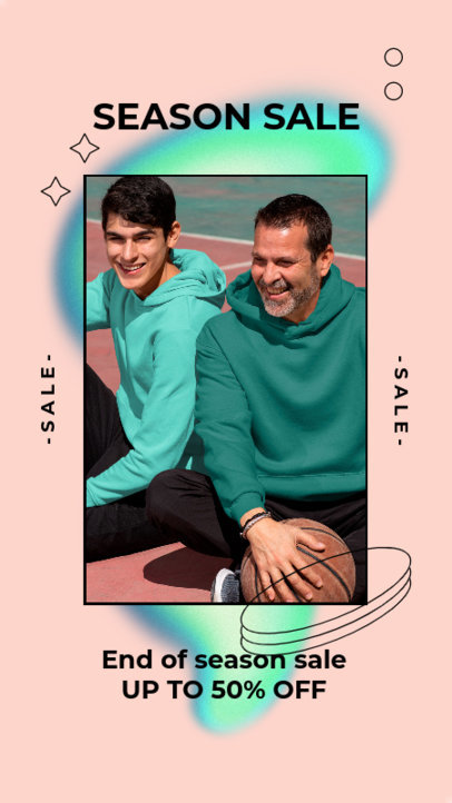 Instagram Story Generator for a Season Sale Featuring a Gradient Background Shape 4234b