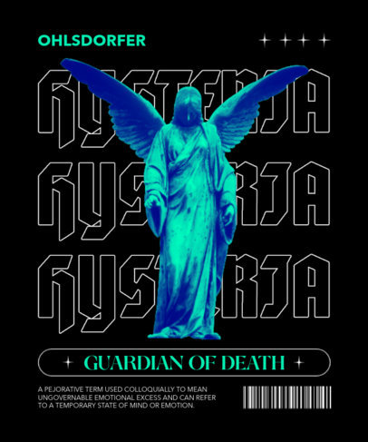 T-Shirt Design Template Featuring an Edgy Aesthetic