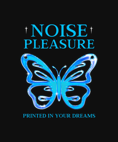 2000s-Inspired T-Shirt Design Template with Chrome Figures Graphics 4263