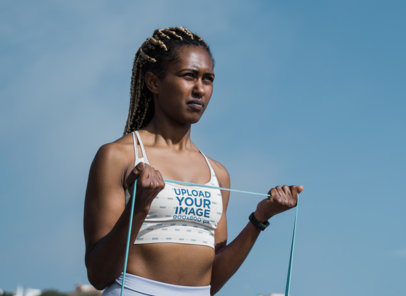 Mockup of a Woman With a Sports Bra Exercising Outside m10005 r-el2