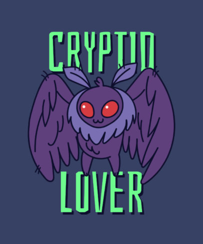 Cartoonish T-Shirt Design Template Featuring Cryptid Characters