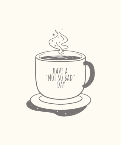 Coffee-Themed T-Shirt Design Template Featuring a Quote