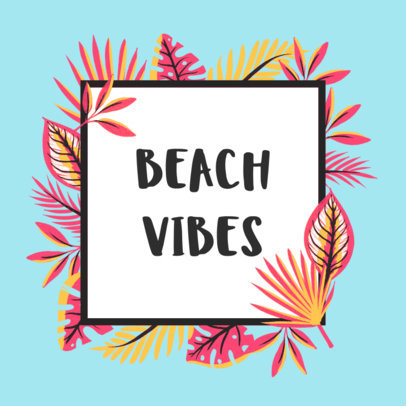 Centered T-shirt Design Template with Floral Graphics a669